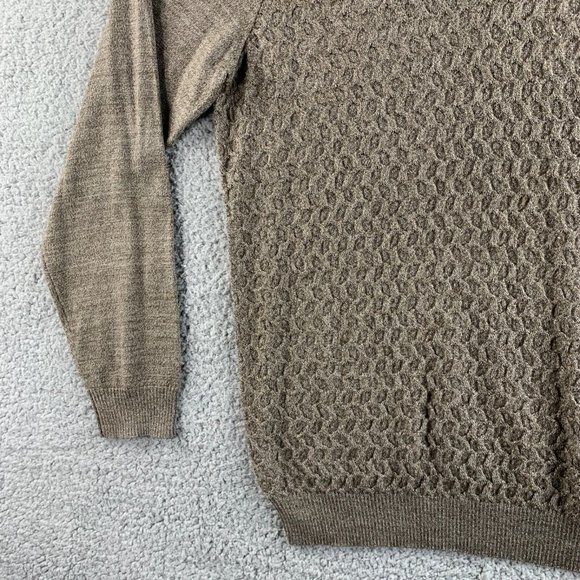 NEW Joseph Abboud Sweater Mens XL Brown Merino Wool Blend Pullover Cable Knit - Picture 7 of 11